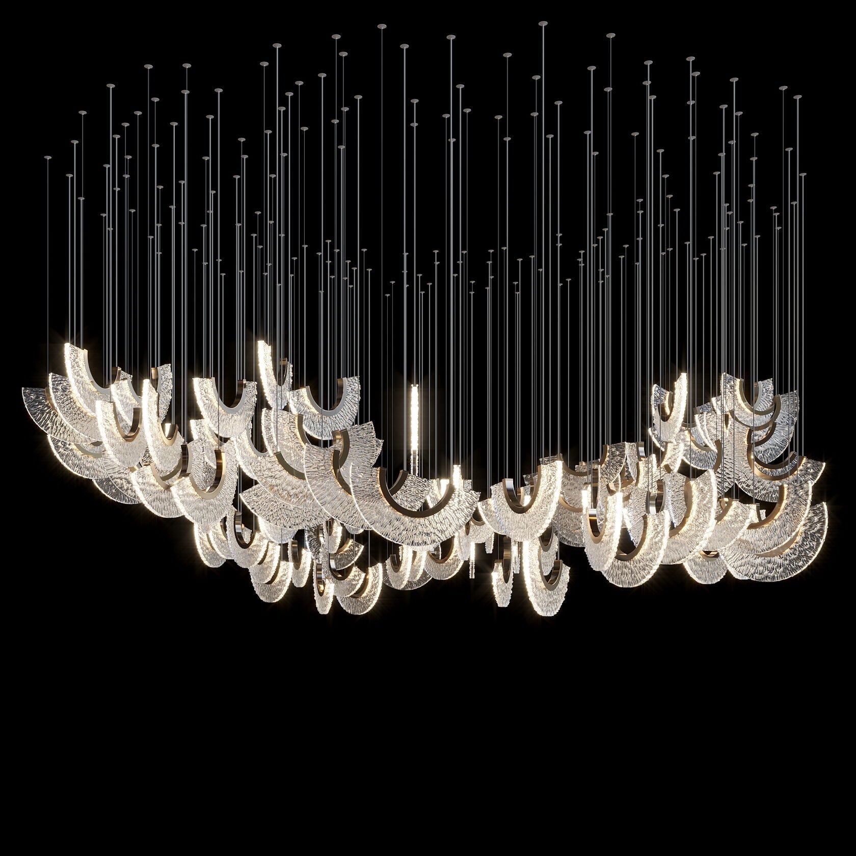 Crystal Fan Arc Chandelier