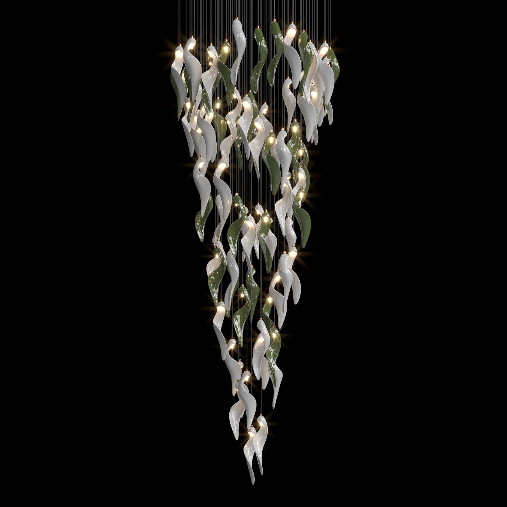 White Calla Bloom Chandelier