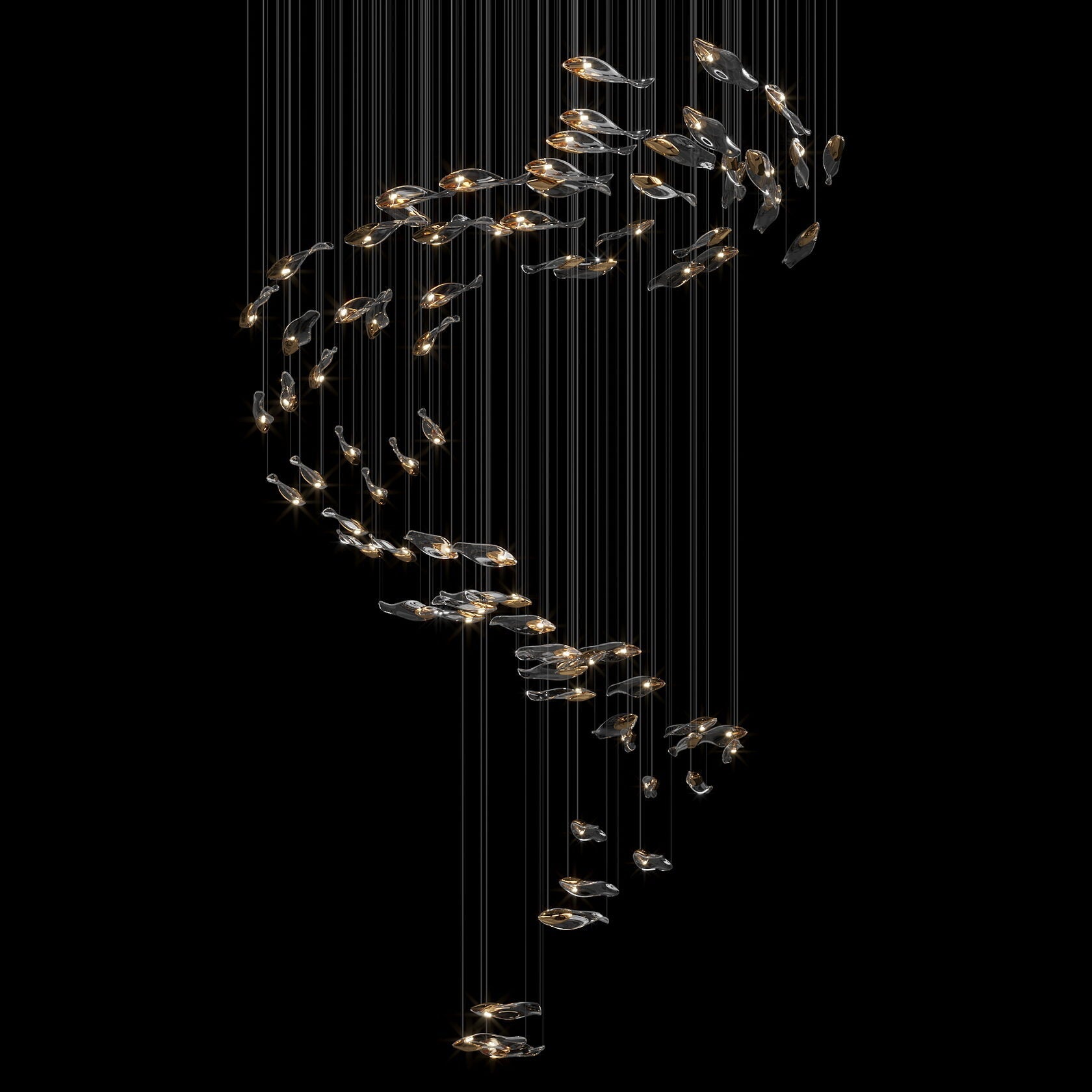 Smoke Glass Current Chandelier