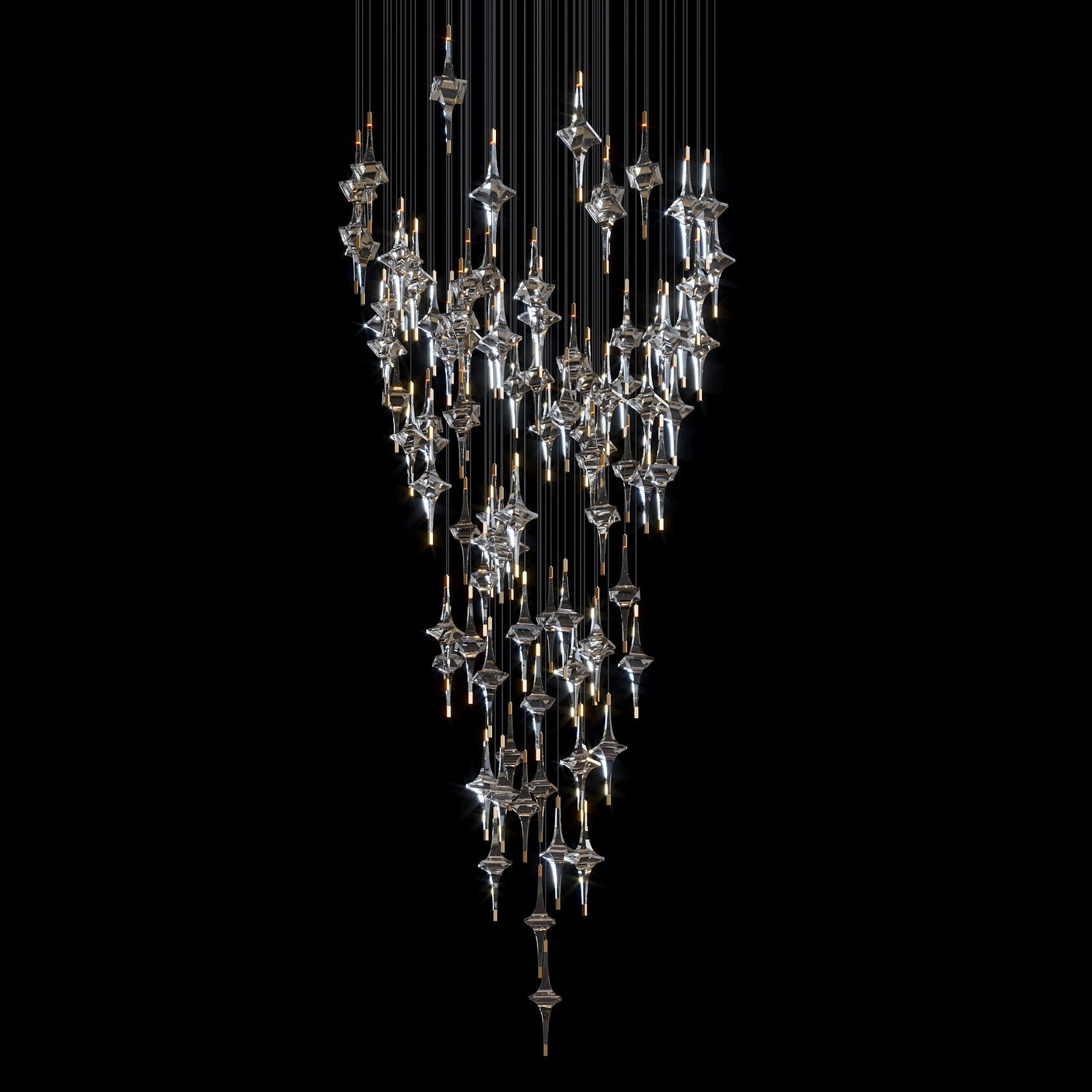 Crystal Diamond Rain Chandelier