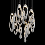 White Ribbon Loop Chandelier