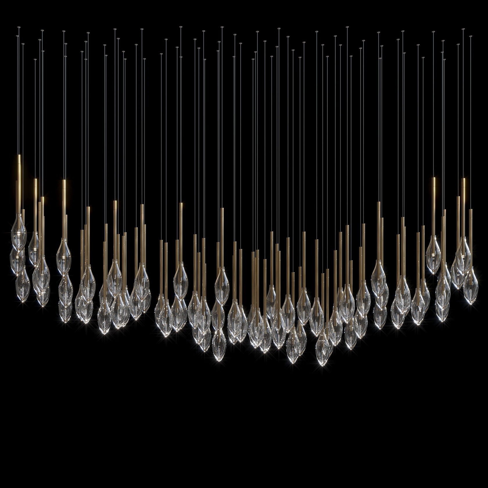 Crystal Raindrop Reed Chandelier