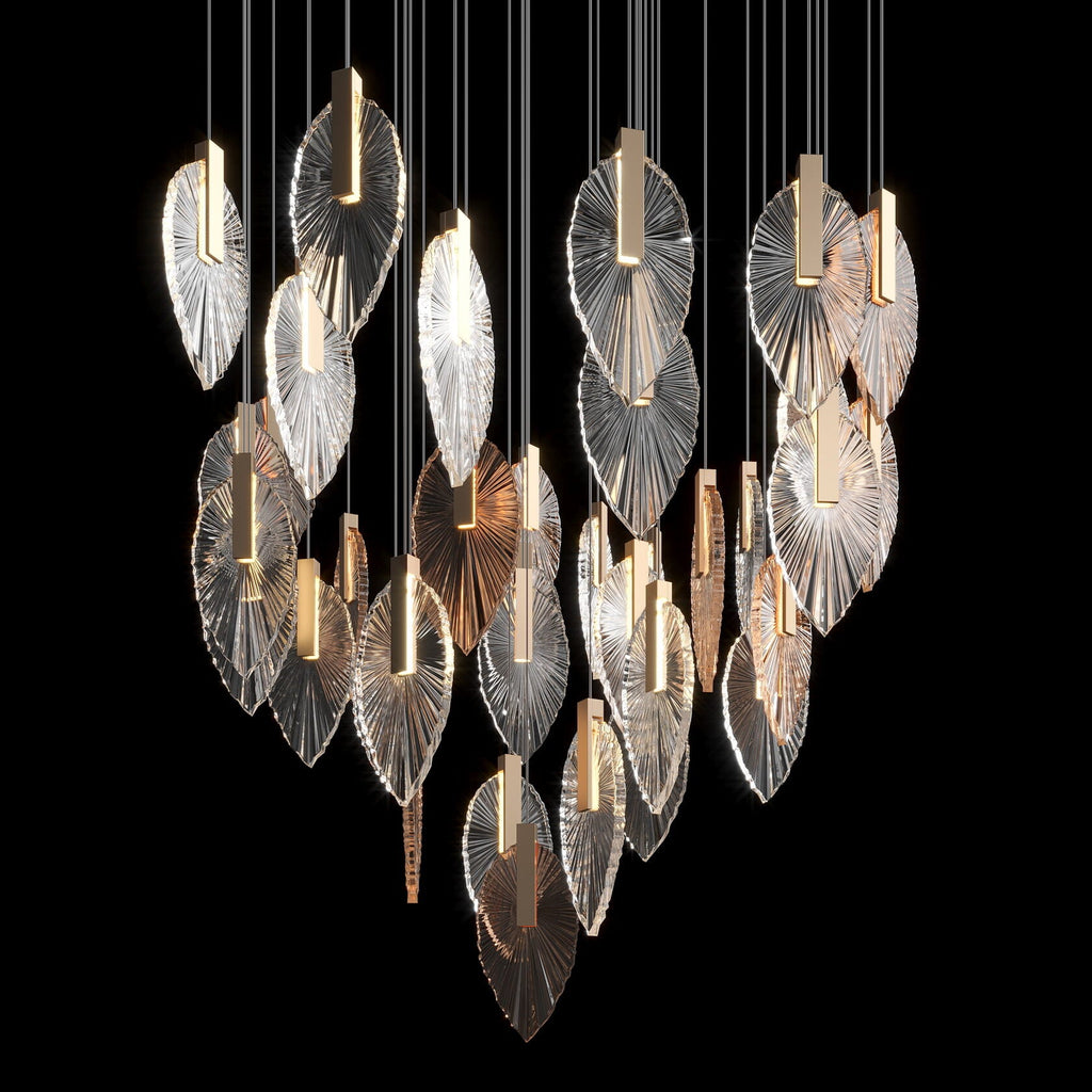 Crystal Leaf Veil Chandelier