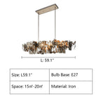 Oversize Post-modern Avant Art Irregular Metal Piece Chandelier for Living/Dining Room/Kitchen Island