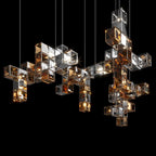 Smoke Cube Grid Chandelier