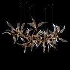 Pink Silver Leaf Vine Chandelier