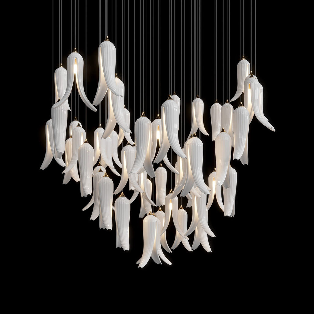 White Pepper Cascade Chandelier