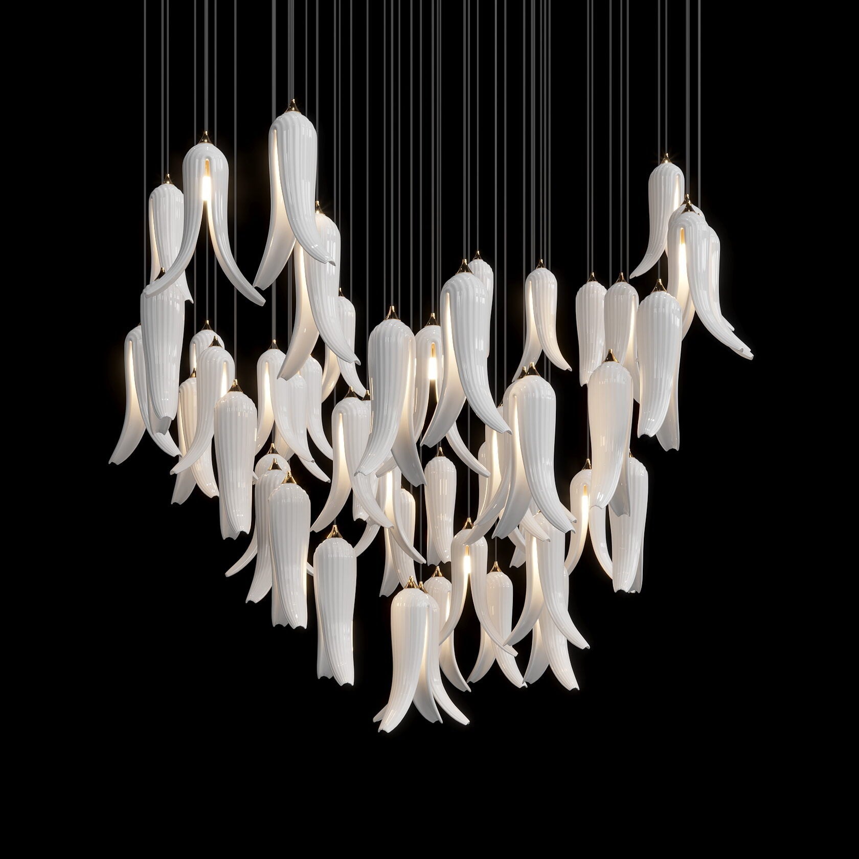 White Pepper Cascade Chandelier