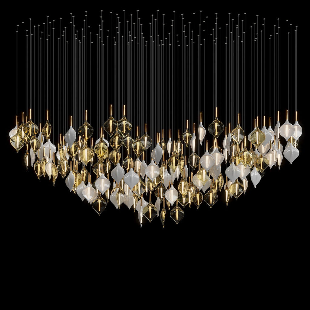 Gold Petal Cluster Chandelier