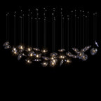 Smoke Glass Lily Cluster Chandelier