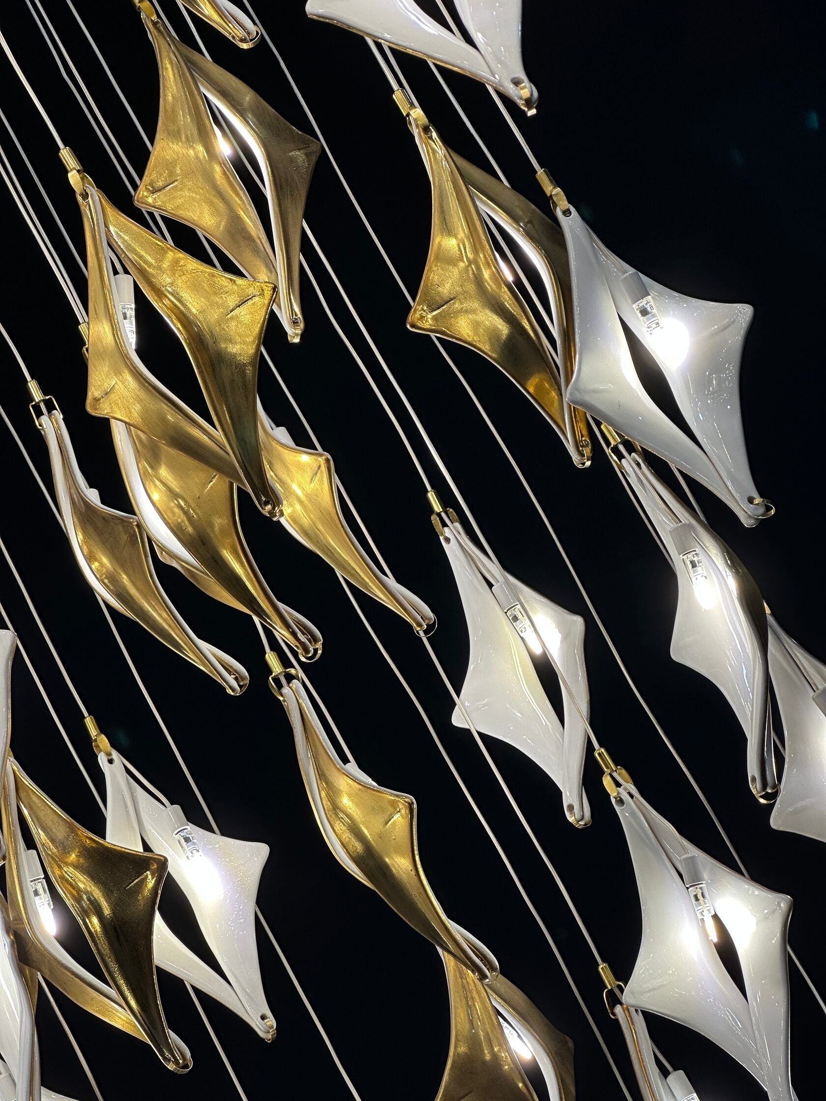 Black Gold Diamond Cascade Chandelier
