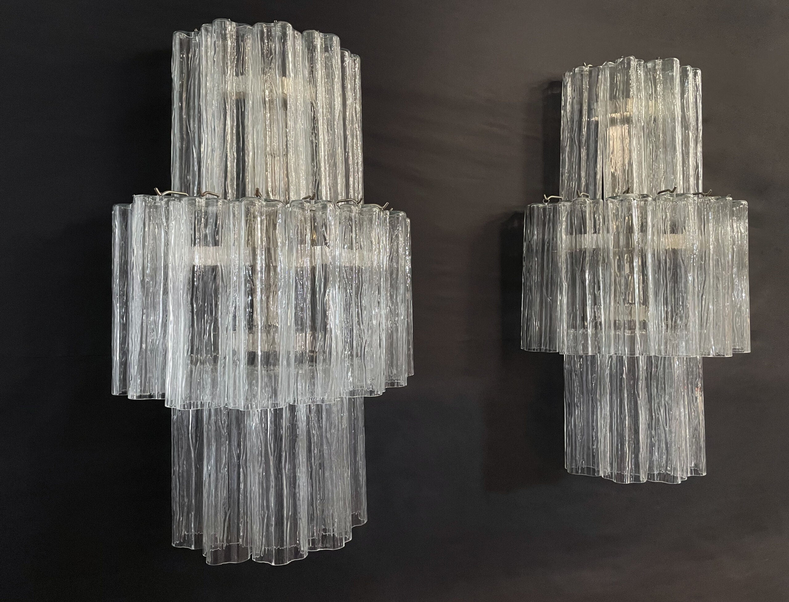 Murano Wall Lamp | 18 Clear Prism Glass | Set of 2
