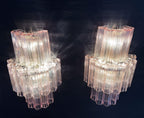 Murano Wall Lamp | 18 Pink Prism Glass | Set of 2