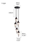12 light Conical Cluster Minimalist Design Alabaster Pendant Light