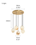 Small Alabaster Cluster Globes Ceiling Pendant Light For High Ceiling