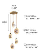 Postmodern LED Spanish Marble Chandelier Lamp in Brass for staircase by Bling Lighting Studio