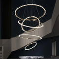 Rose Rock Crystal Multi-rings Chandelier Modern Chandelier Staircase by Bling Lighting Studio