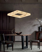 Square/Rectangle Large Alabaster Chandelier, 20" 24" 32" 40" 58" 60" 71" 79" Dia