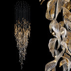Gold Crystal Leaf Rain Chandelier