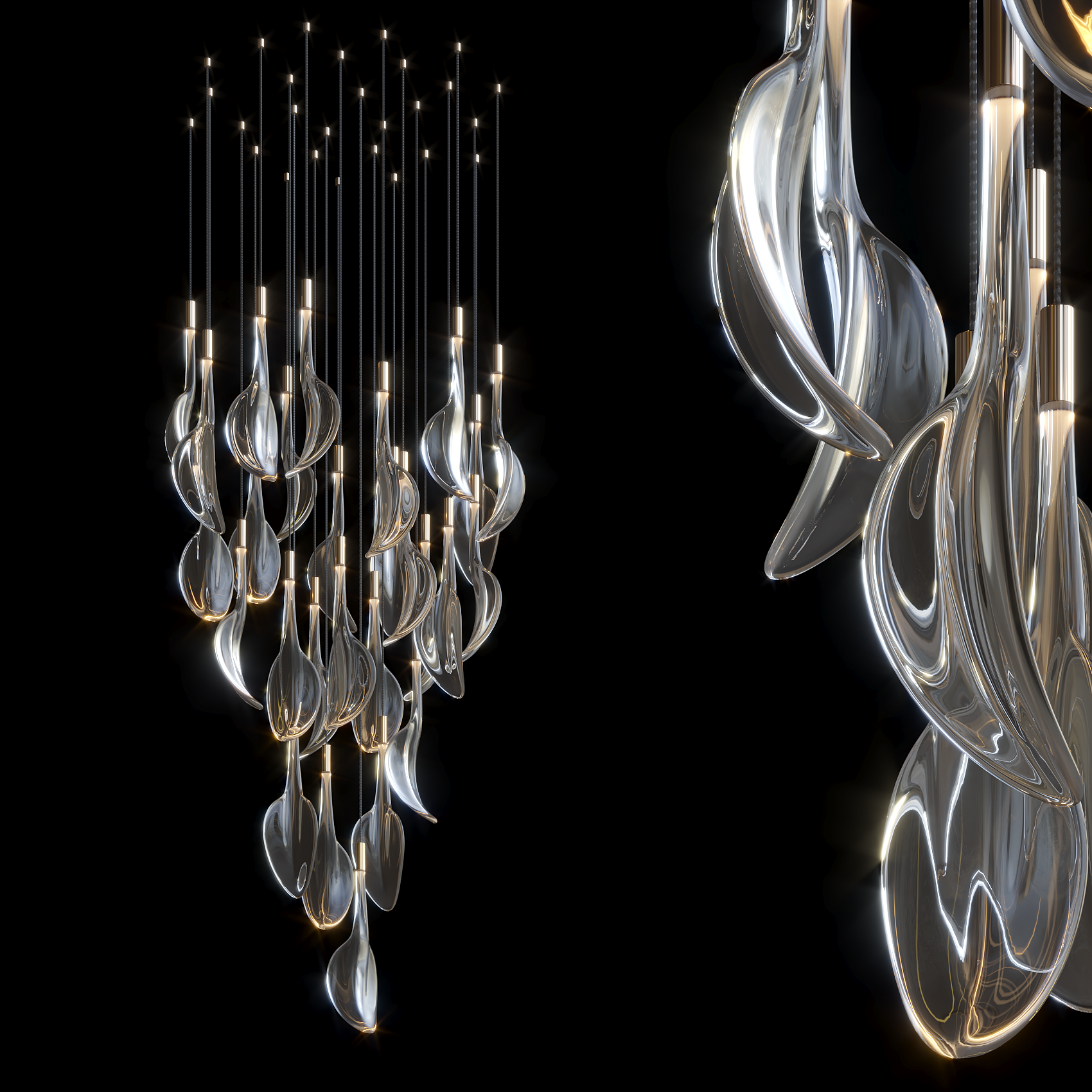 Crystal Flame Drop Chandelier