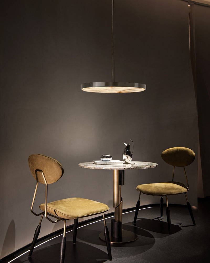 Anvers Alabaster Dome Pendant Light for Living Room material and finish detail