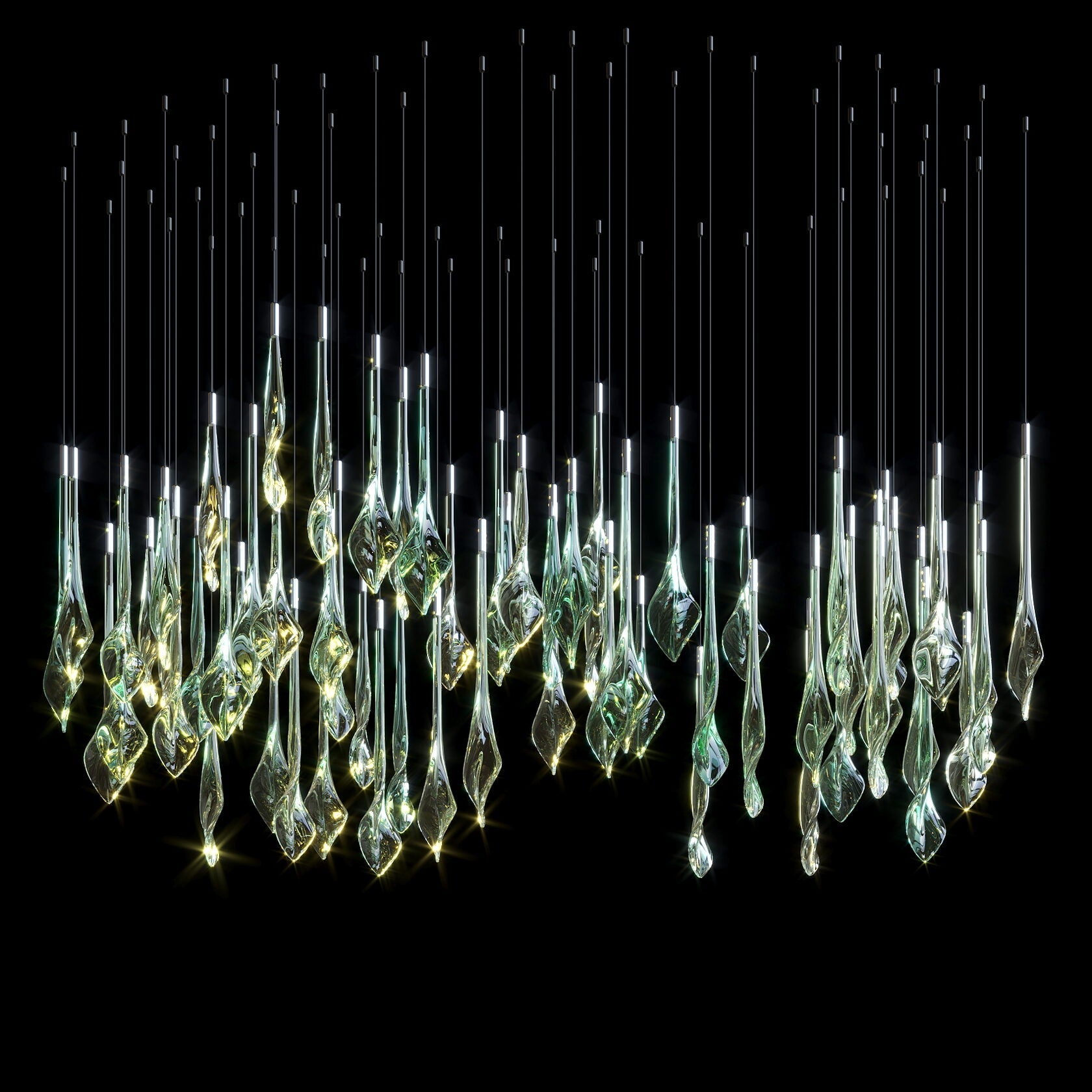 Crystal Drop Rain Chandelier
