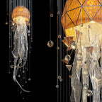 Amber Geometric Jellyfish Chandelier