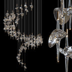 Crystal Disc Spire Chandelier