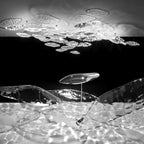 Aqua Glass Manta Orbit Chandelier