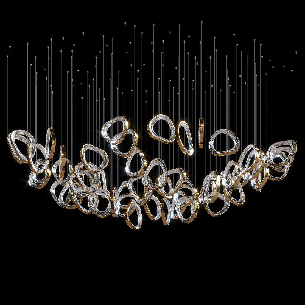 Gold Crystal Loop Chandelier