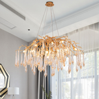Iris Raindrop Crystal Branch Chandelier material and finish detail