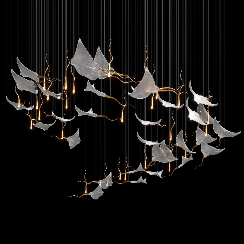 White Manta Branch Chandelier