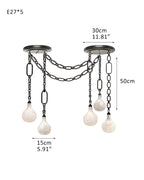 Cluster White Alabaster Globe Pendant Light with adjustable chain