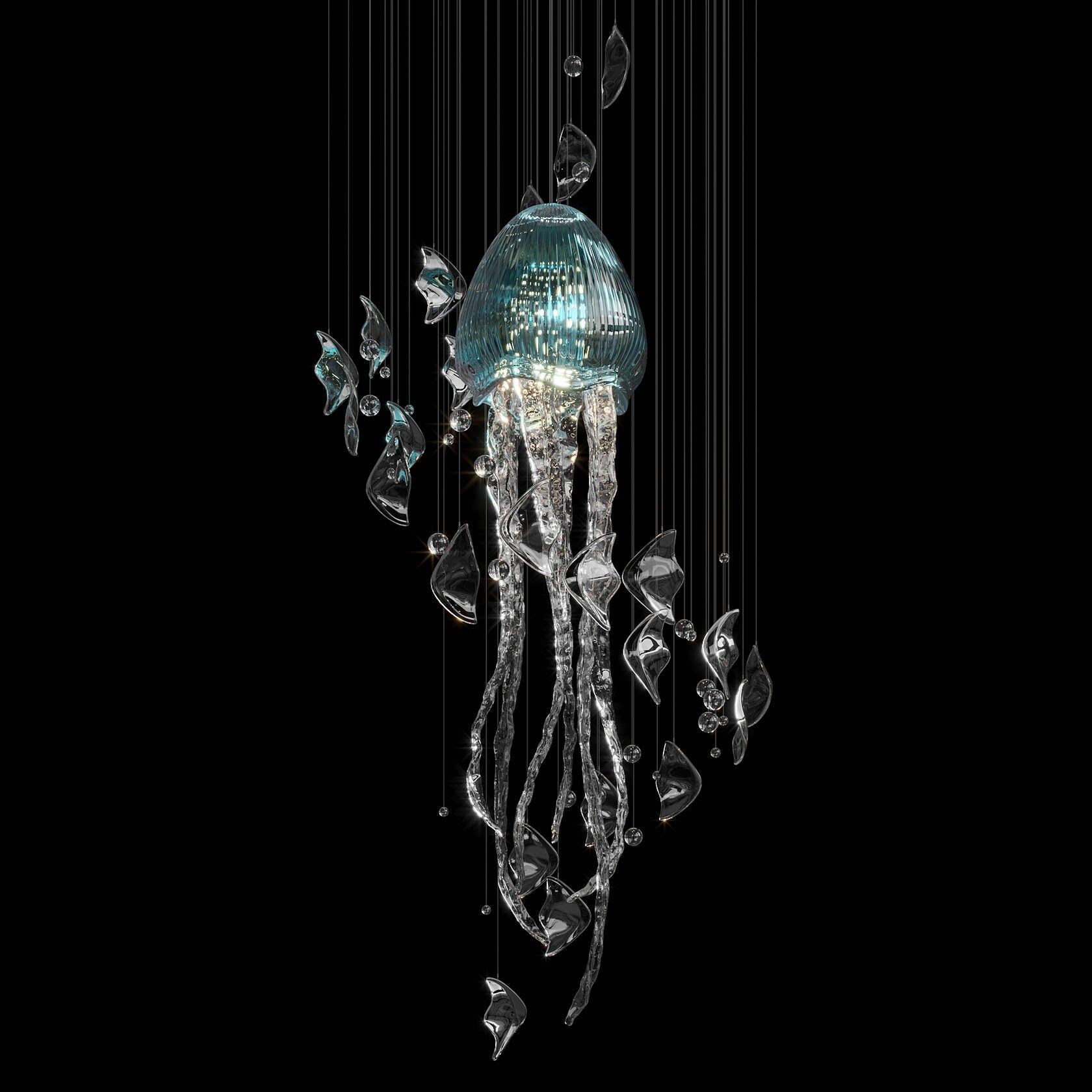 Aqua Jellyfish Chandelier
