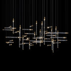 Crystal Beam Grid Chandelier