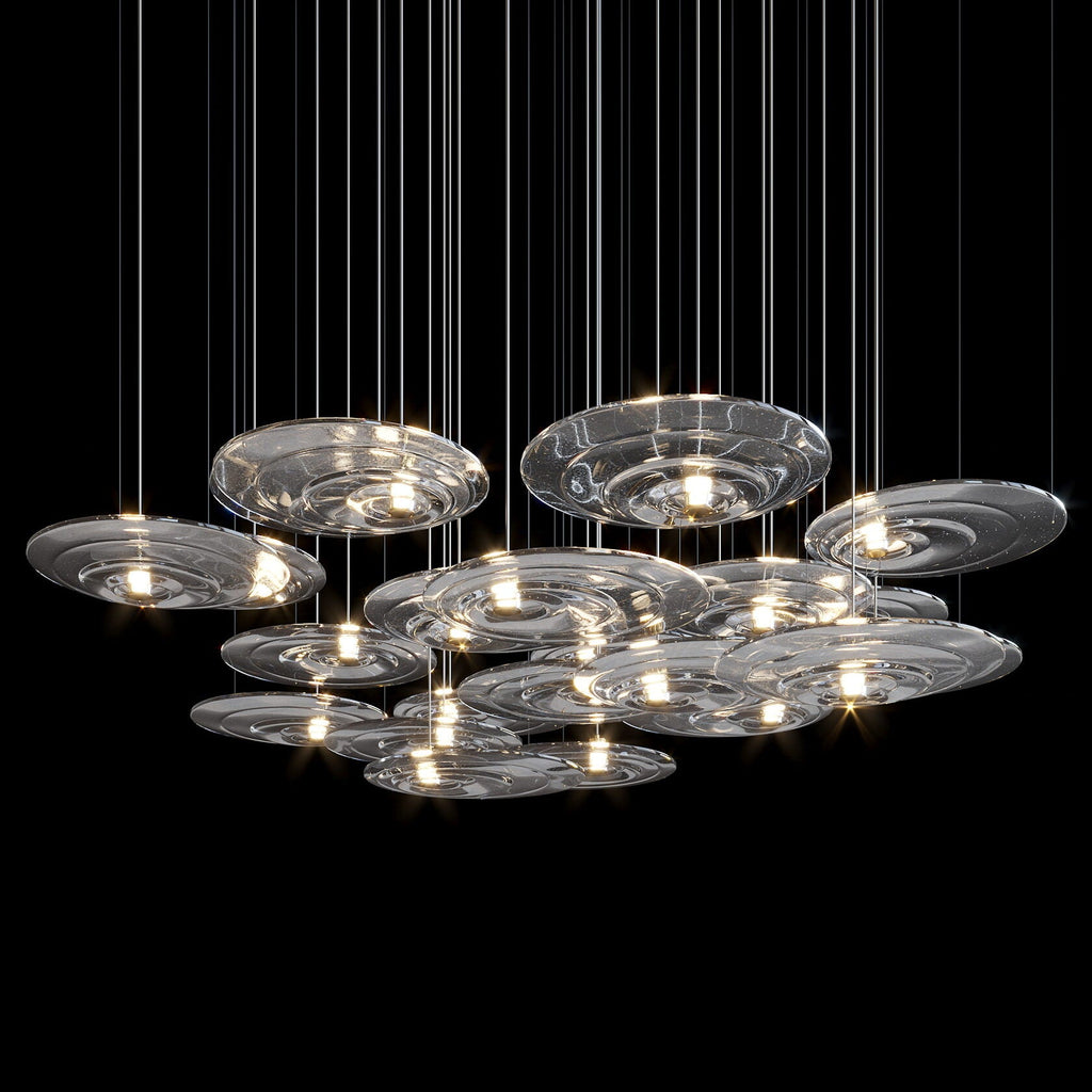Amber Saucer Drift Chandelier