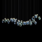 Blue Glass Ring Cluster Chandelier