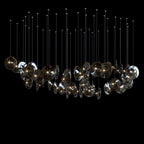 Smoke Glass Disc Cluster Chandelier