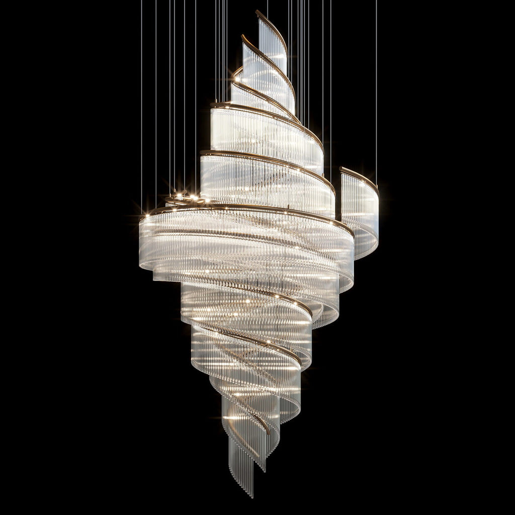 Crystal Spiral Halo Chandelier