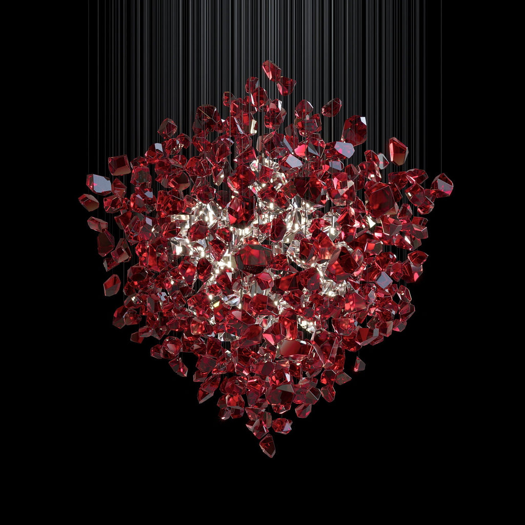 Crimson Crystal Scatter Chandelier