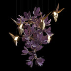 Violet Blossom Bird Chandelier