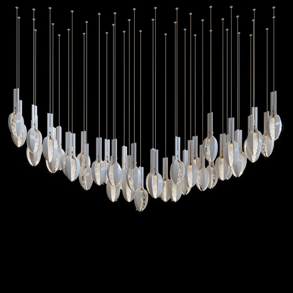 White Seed Pod Garland Chandelier