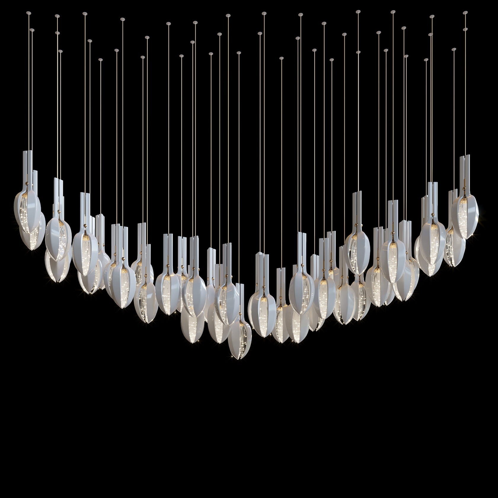 White Seed Pod Garland Chandelier