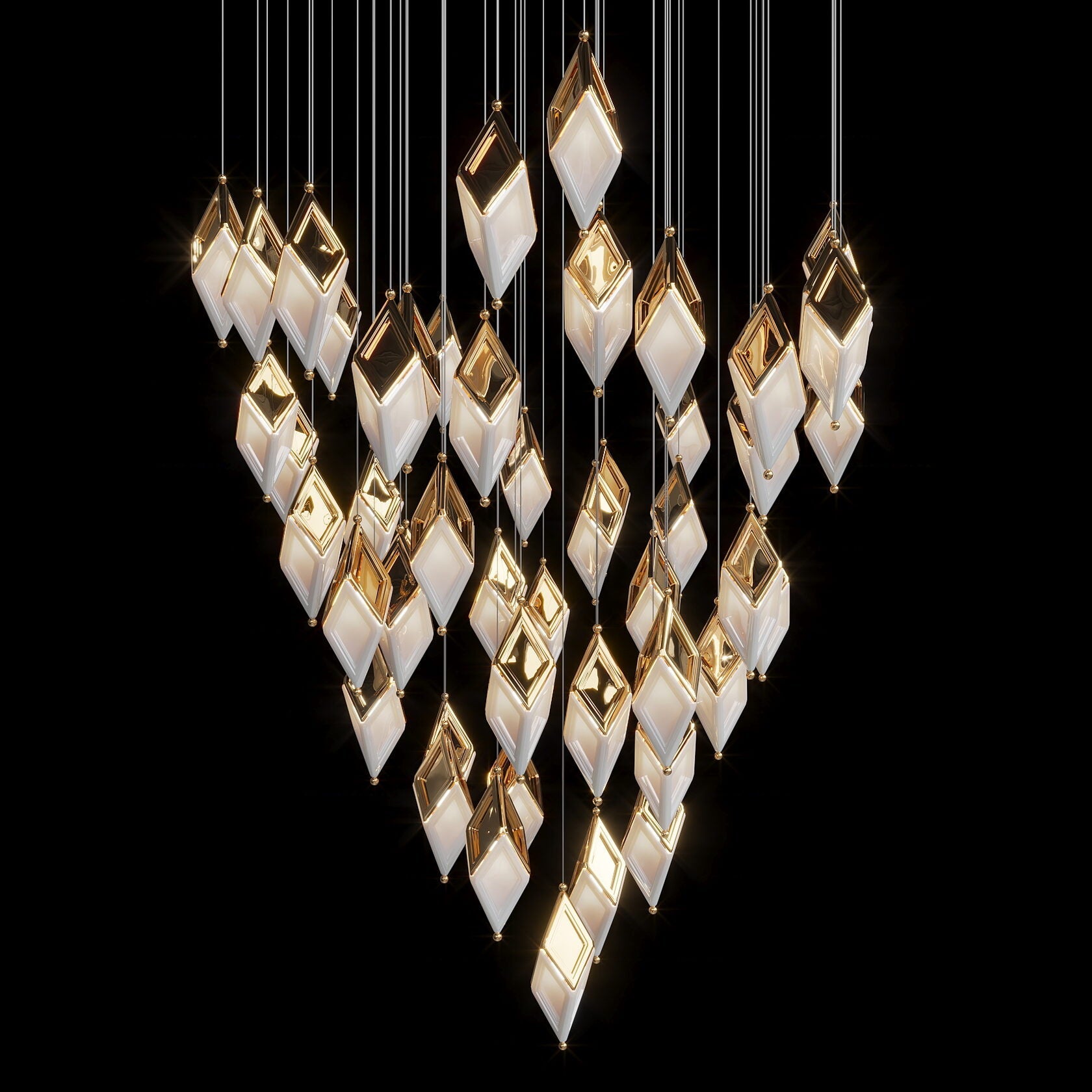 White Diamond Cascade Chandelier