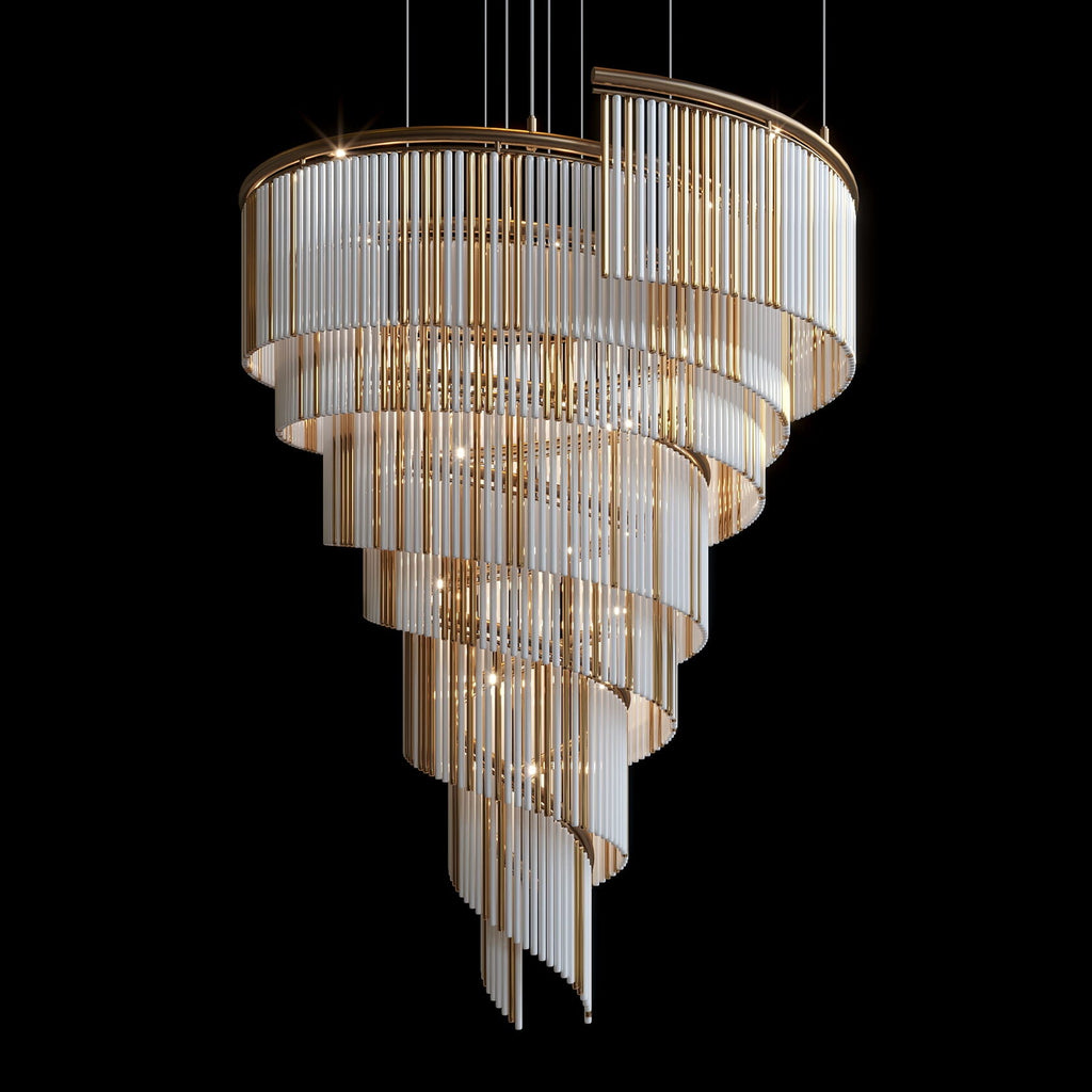 Crystal Spiral Halo Chandelier