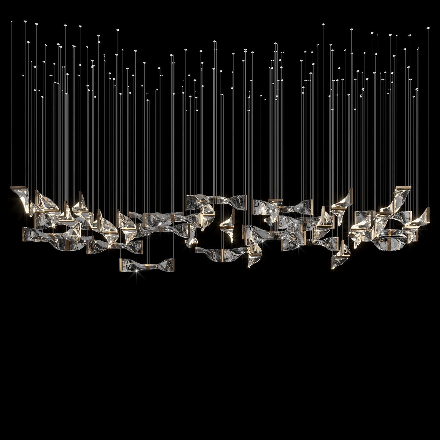 Crystal Twist Panel Chandelier