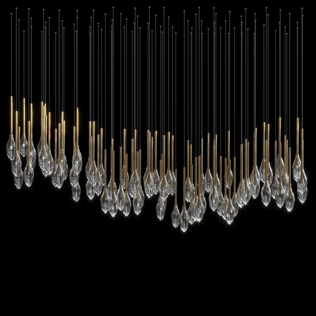 Crystal Raindrop Reed Chandelier