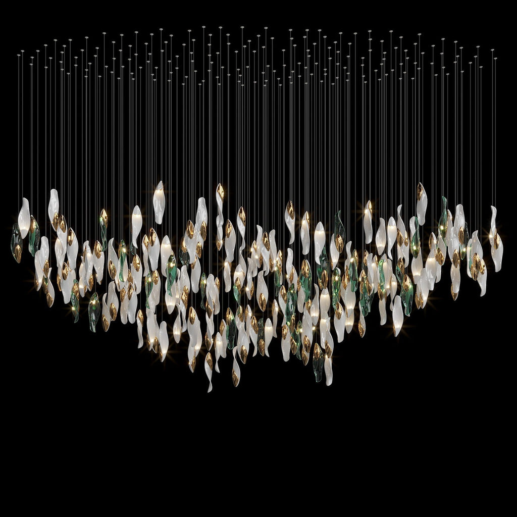 White Sea Petal Cascade Chandelier