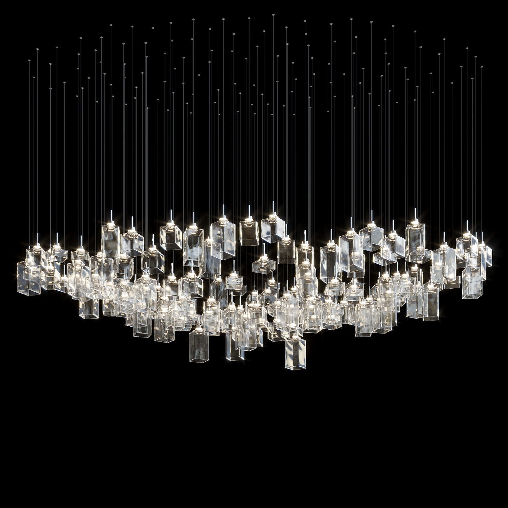 Amber Block Cascade Chandelier