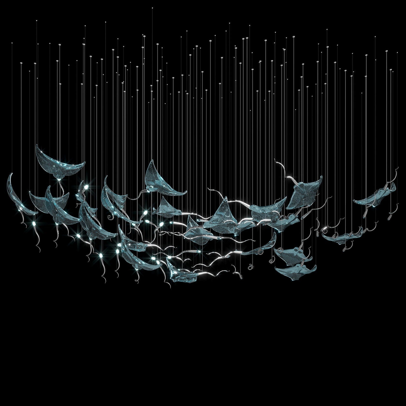White Manta Branch Chandelier